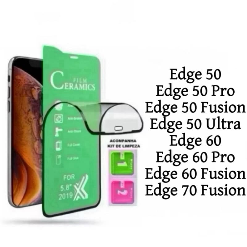Película Cerâmica 9D 3D Gel Hidrogel Flexíve Para Motorola Edge 70 60 50 Pro Fusion Ultra