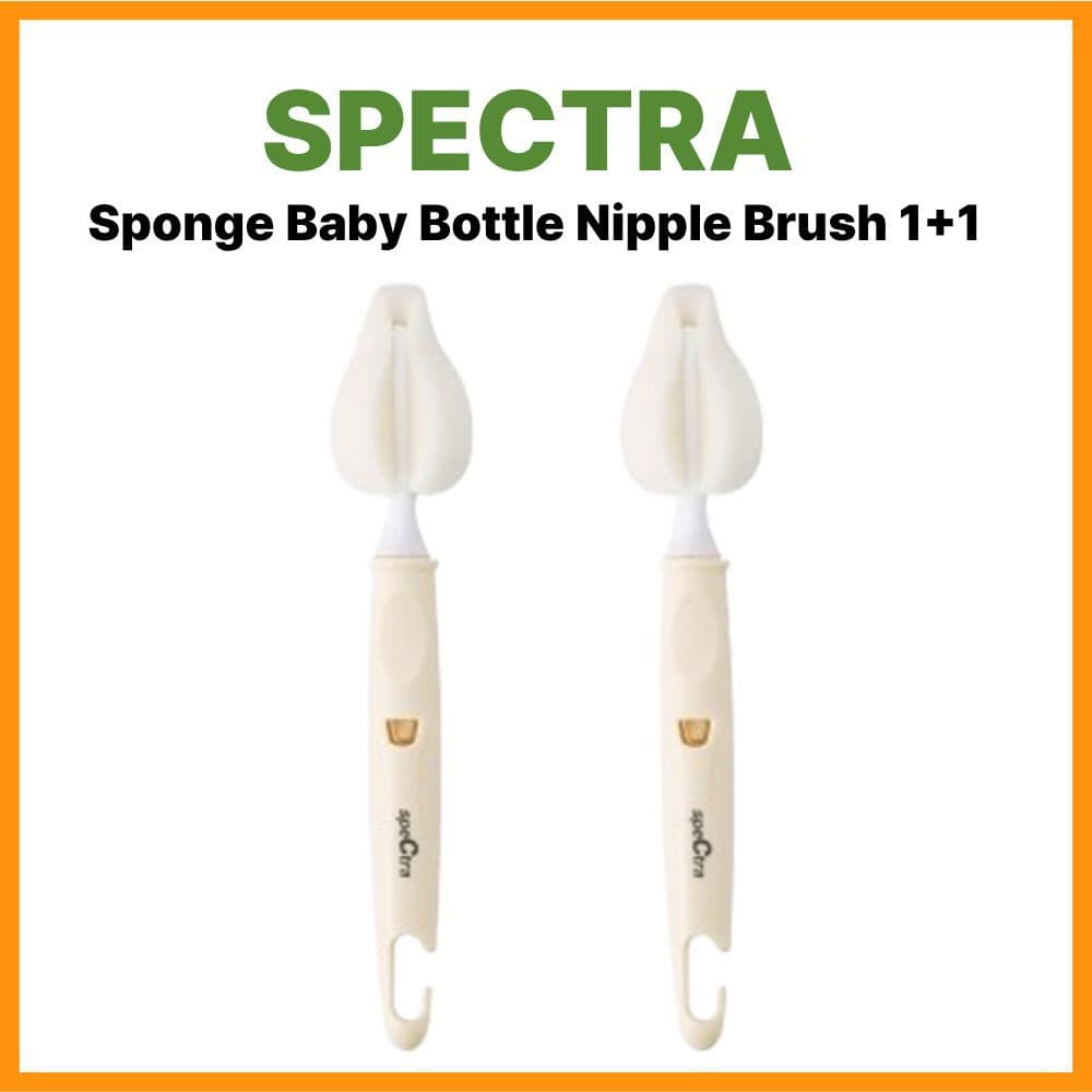 [SPECTRA] Escova Esponja Para Mamilos Mamadeira 1 + 1 (2pcs) | Acessórios De Alimentação Limpeza De Mamadeiras De Leite