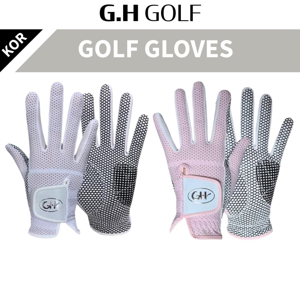 [GH Golf] Luvas Femininas De Malha Legal Para Golfe , Ambas As Mãos , Branco , Rosa , 18-22 Tamanhos