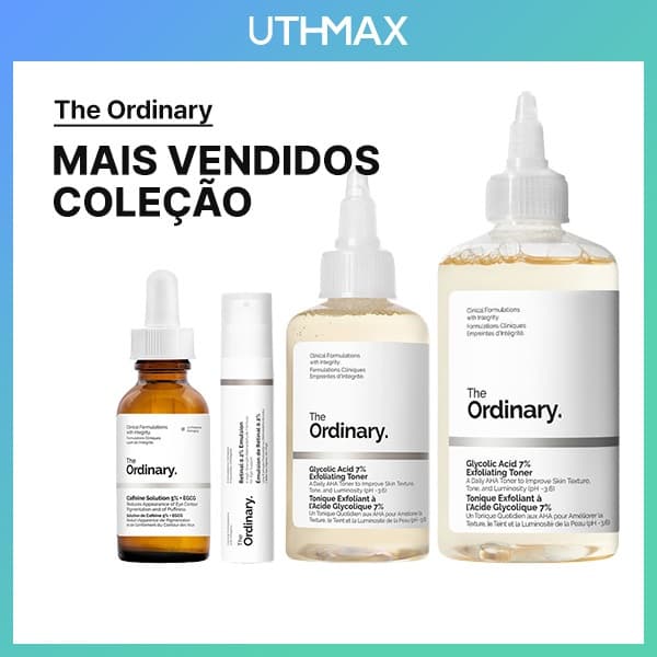 The Ordinary [O Comum] Ácido Glicólico 7 % Toner 100ml/240ml | Solução De Cafeína 30ml Emulsão Retinal 0.2 15ml