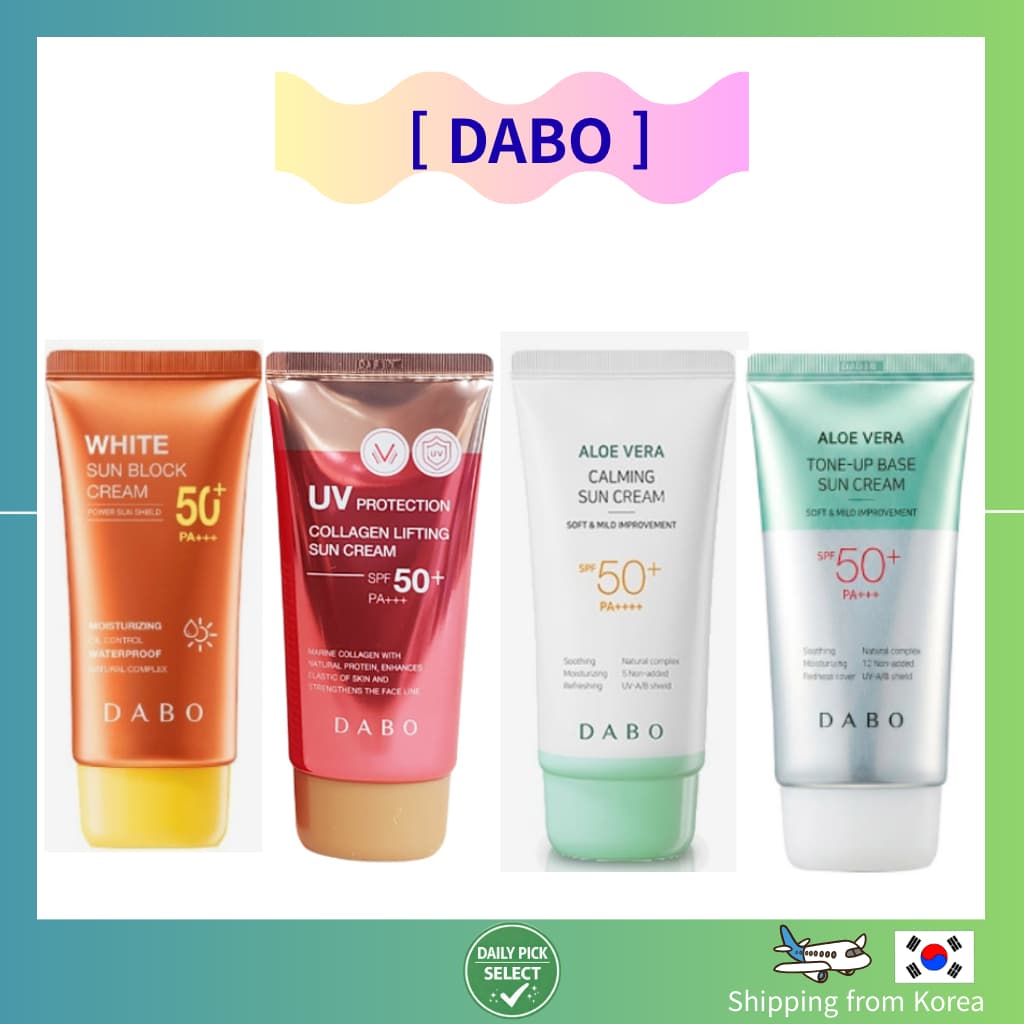 DABO Creme Solar 70ml Proteção UV Protetor Branco Colágeno Lifting Aloe Vera 4 Tipos