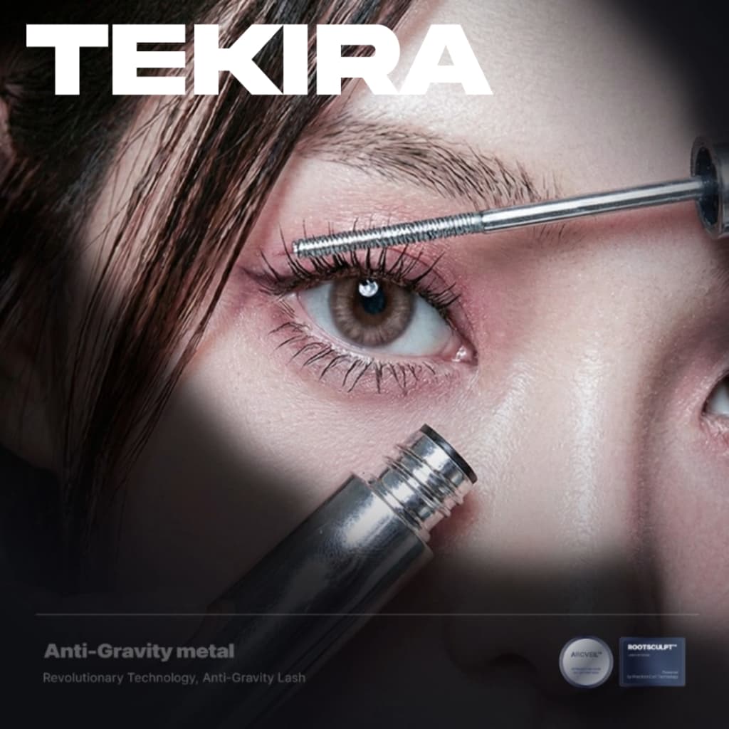 TEKIRA Máscara de Cílios com Aplicador Metálico à Prova d'Água Longa Duração Curvatura sem Grumos Preto Marrom Natural