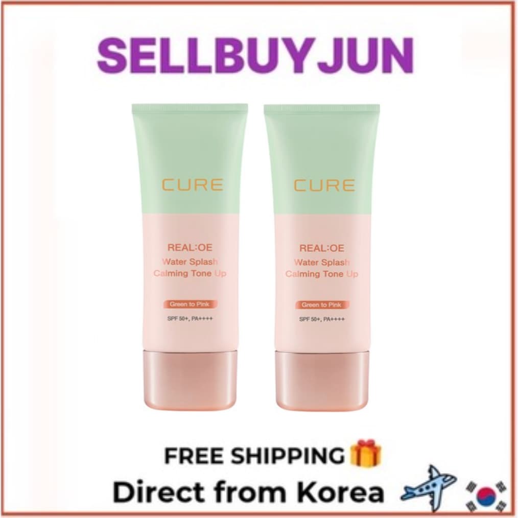 [CURE] Real Aloe Water Splash Tone Up Creme Solar 40g Conjunto De 2 Unidades | Cuidados Solares Faciais Hidratantes Diár