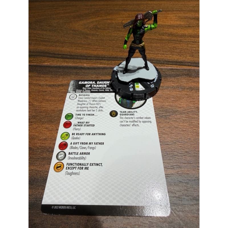 Miniatura Heroclix Gamora - Guadiões da Galáxia Filha de Thanos - Serie Marvel What if…