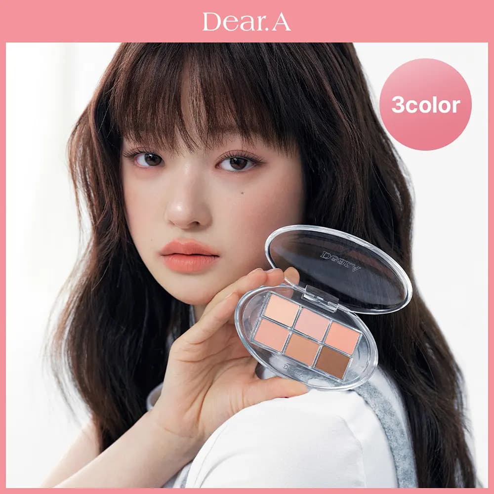 Dear.A Perfect Match Paleta De Sombras 6.8g 1pc 3 Tipos Coreano 6 Sombra Mauve Pétala Pêssego K-Beauty Maquiagem