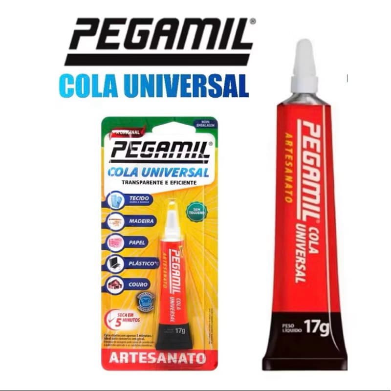 Cola pega mil 17 g -  cola multiuso para artesanato.