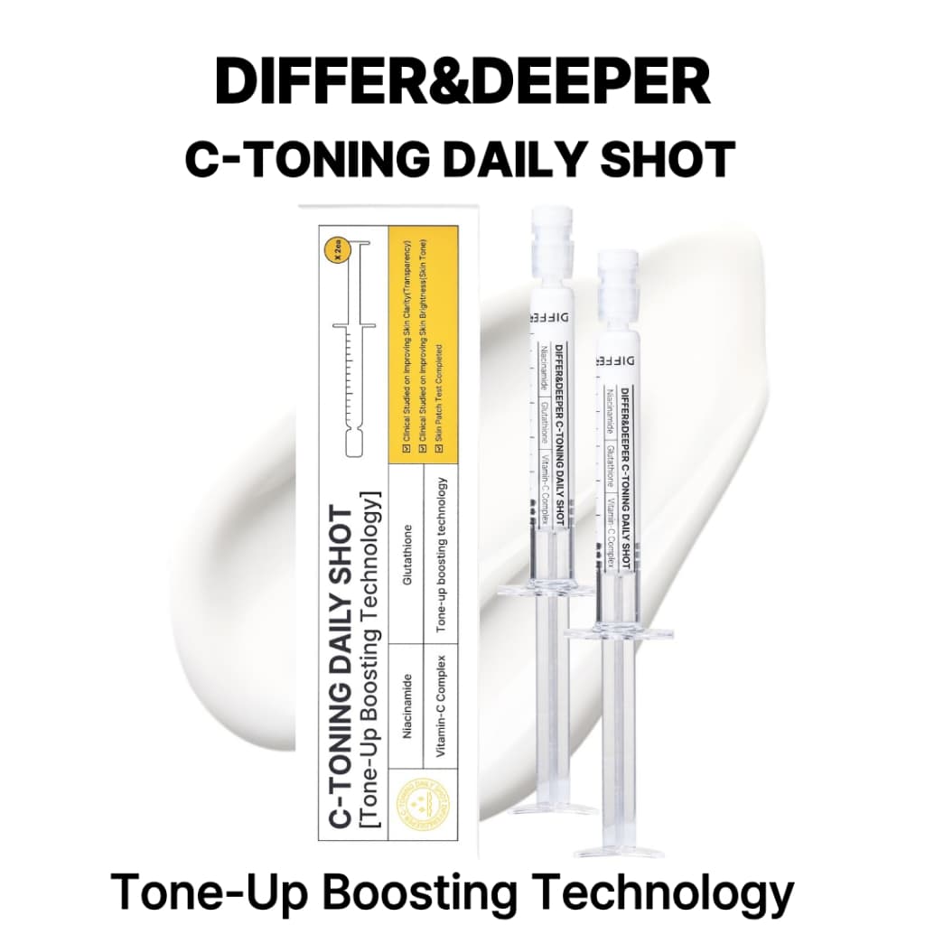 DIFFER & DEEPER Glutationa Vitamina C Dose Diário 2.5ml * 2 Pacote | Soro Iluminador De Dois Convenientes K-Beleza Busan