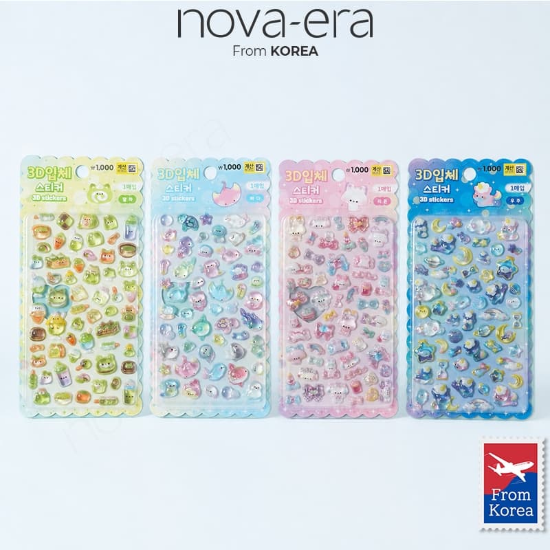 3D Puffy Sticker Sheet Adesivos decorativos fofos Acessórios para journaling