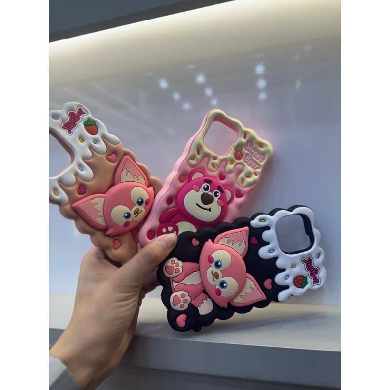 Capa personalizada  cute 3d com pop para iPhone 11/12/12pro/13/14/14promax/15/15promax/16/16pro/16promax