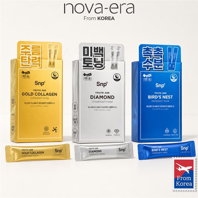 SNP Youth Age Overnight Mask 10 unidades Gold Collagen Diamond Bird's Nest Máscara noturna Cuidados noturnos