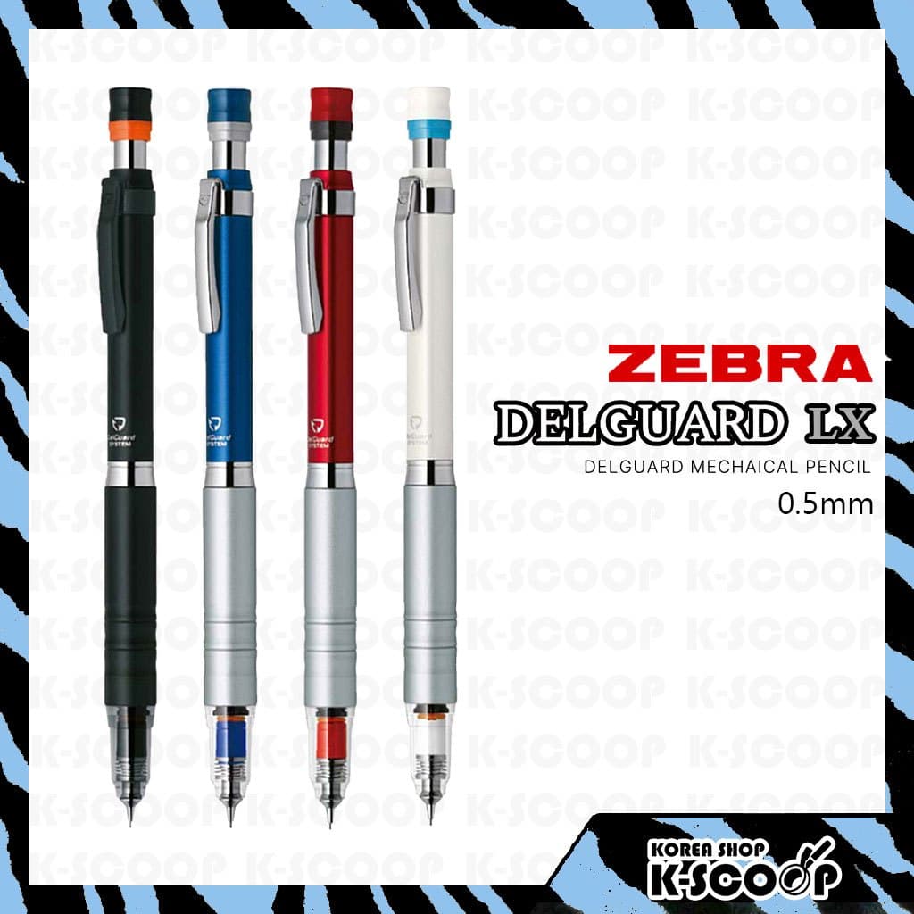 Lápis Mecânico ZEBRA DelGuard LX 0.5 Mm P-MA86-Corpo Metálico Premium , Sistema De Chumbo Anti-Quebra