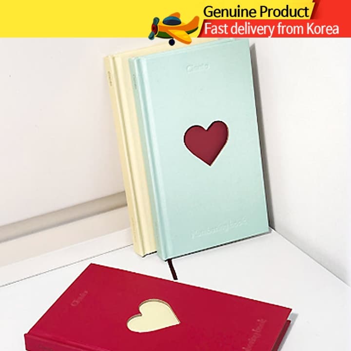 Agenda Diária Permanente | BEOND Ciento Heart Cutout Numbering Book Diary & Journal Caderno Fofo Produto Coreano