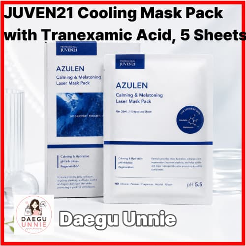Pacote De Máscara Refrescante JUVEN21 Com Ácido Tranexâmico , 5 Folhas , Hidratante E Condicionamento Da Pele
