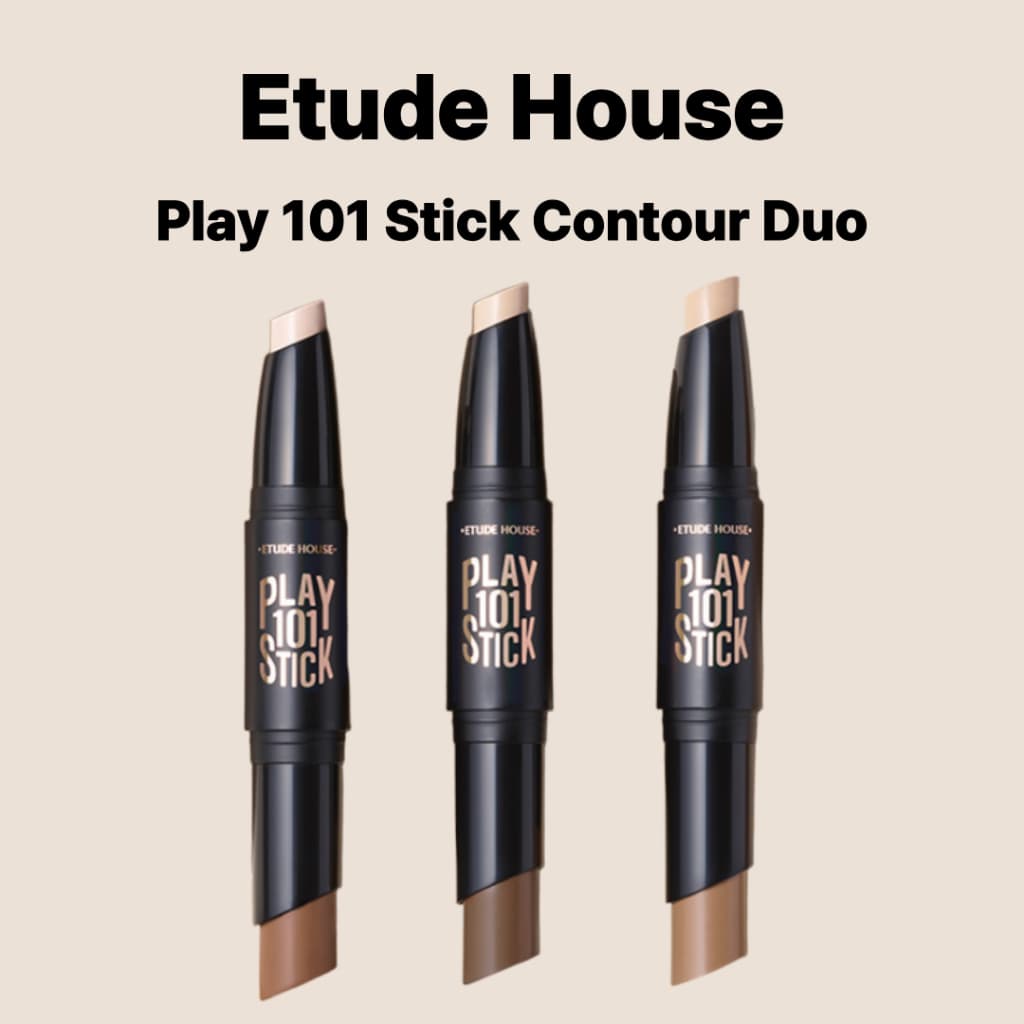 [ETUDE] Play 101 Stick Contour Duo 1 Unidade/Marcador De Creme Duplo E Bastão De Sombreamento/Bronzer De Escultura Facia
