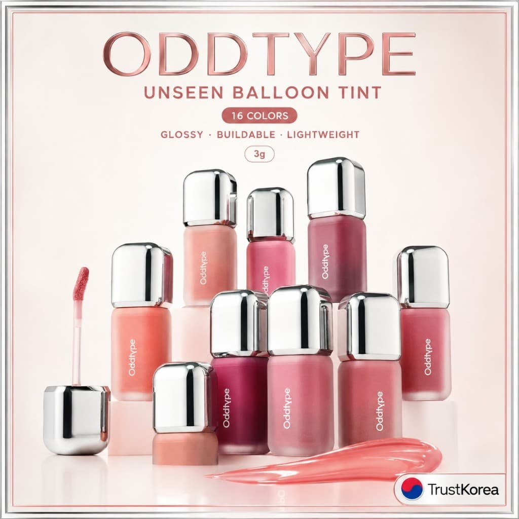 ODDTYPE Unseen Balão Tint 3g 16 Cores Brilhante Edificável Coreano Lip Umidade Brilho Maquiagem Labial