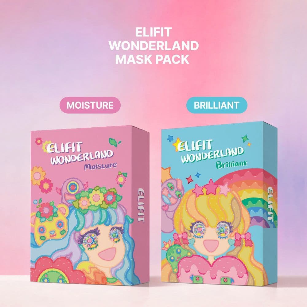 [1 + 1] Pacote De Máscara Facial Elifit Wonderland , 10 Peças , Opções Brilhantes De Umidade , Cuidados Com A Pele Corea