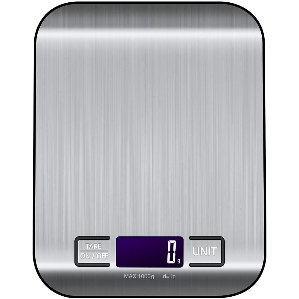Balança De Cozinha Digital De Aço Inoxidável 1kg 1g Cozimento De Alimentos Com Retroiluminação De Precisão LCD