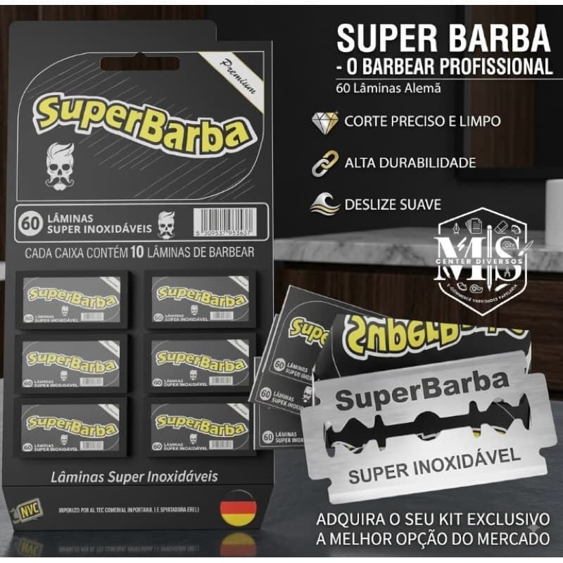 Lâmina de Barbear SuperBarba Premium Black