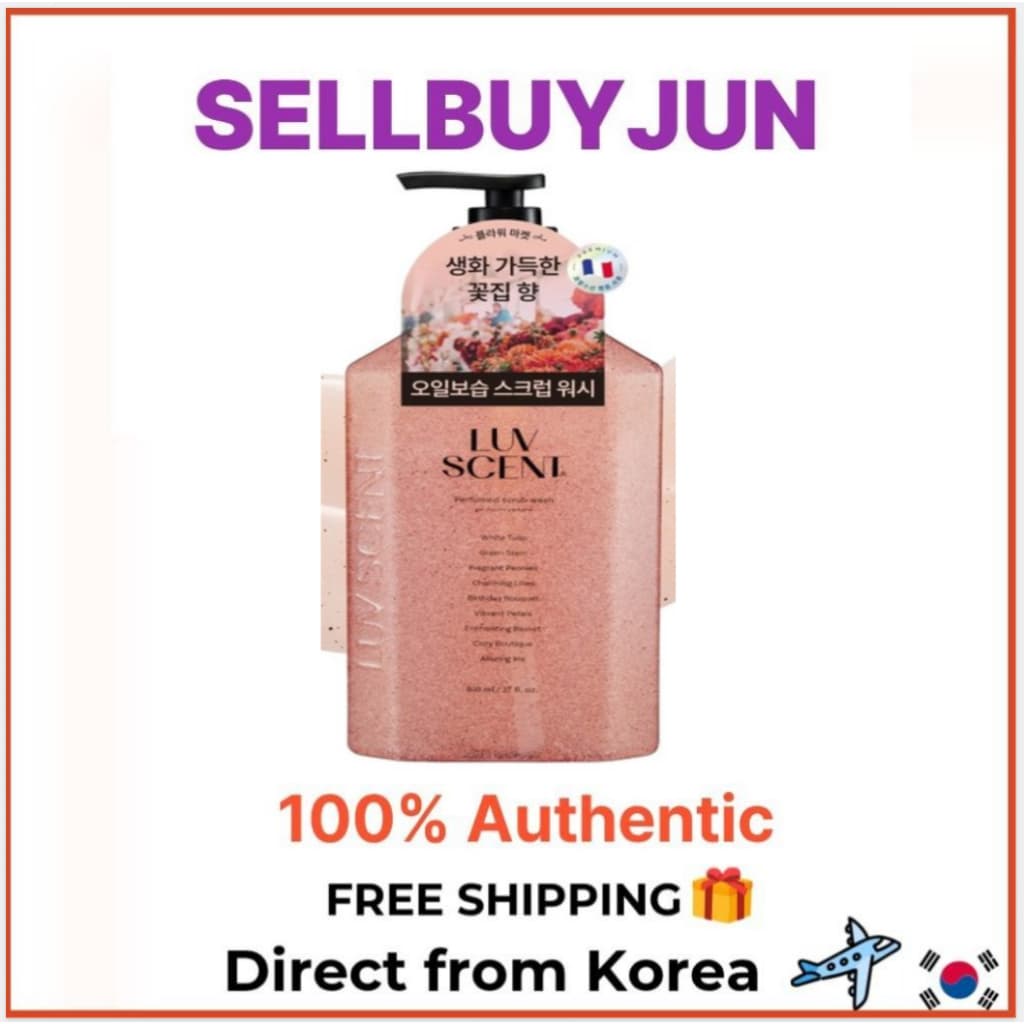 [Perfume luv] Sabonete Líquido Esfoliante Perfumado , Peônia Rosa , 500ml , 1 Unidade/Coreano/Da SELLBUYJUN
