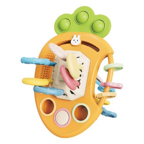 Brinquedo Sensorial De Corda De Tração De Silicone | Design Nave Espacial – Cenoura Laranja Fidget Para Desenvolvimento