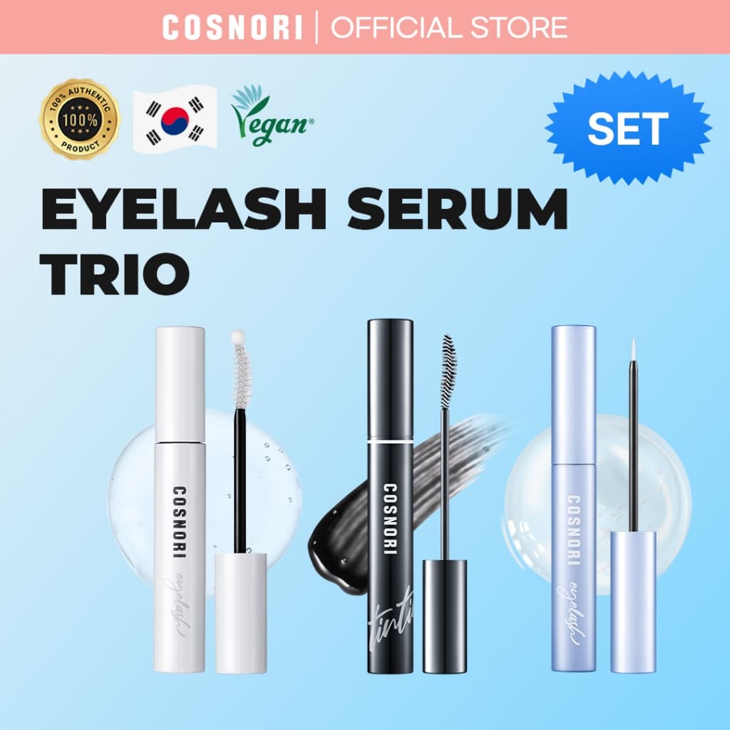 Prosperityusbundlecosnori Eyelash Serum TRIO (Soro Para Cílios Longos E Ativos , Intensivo Tingimento De Preto Profundo)