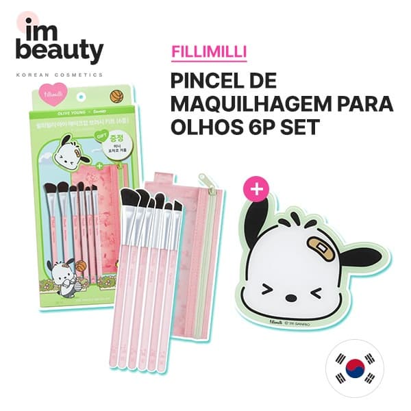 Kit De Pincéis De Maquiagem Para Olhos Fillimilli 6P Edição Especial (6 + Mini Espelho)