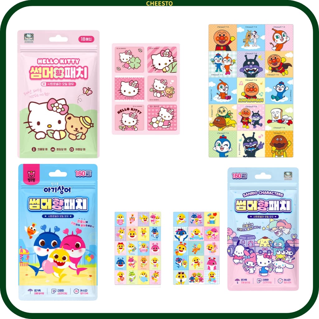 SANRIO Mosquito Patch – Tipo Adesivo Para Roupas , Bolsas E Equipamentos Ao Ar Livre , Pinkfong Baby Shark