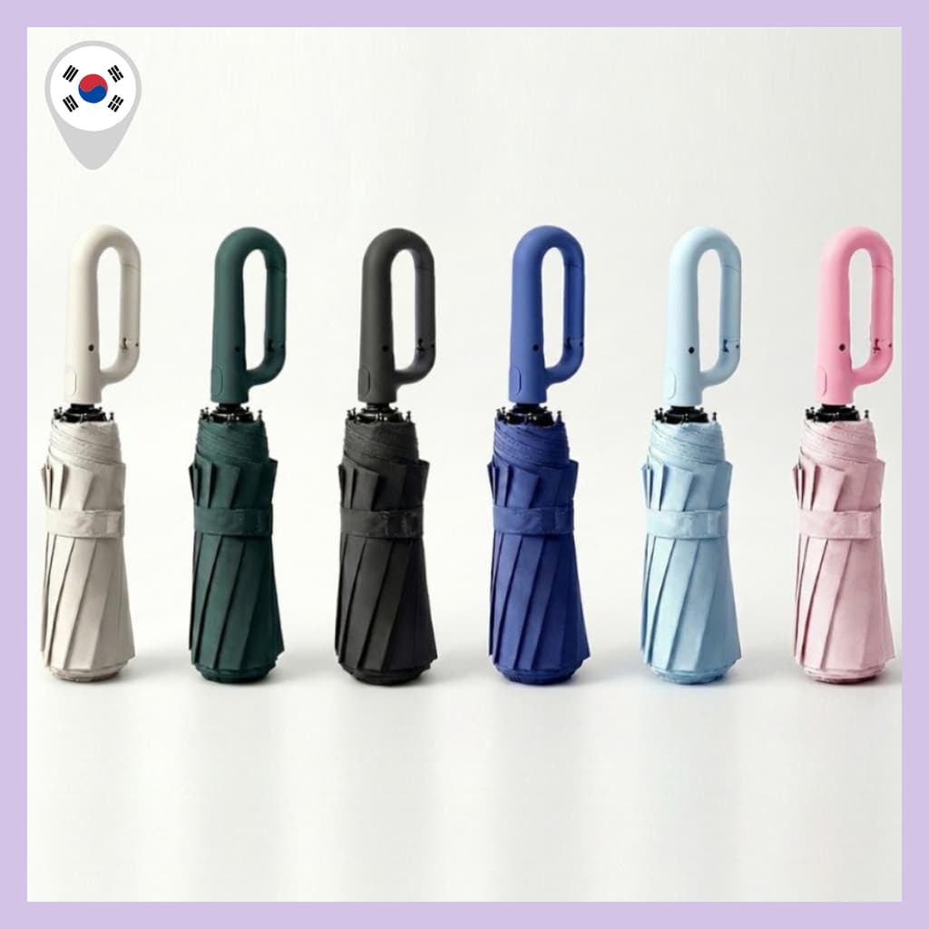 [OAROOM] Assinatura Resistente Proteção UV Guarda-Chuva Automático De 3 Dobras Sol Com Alça De Gancho Compacto À Prova D