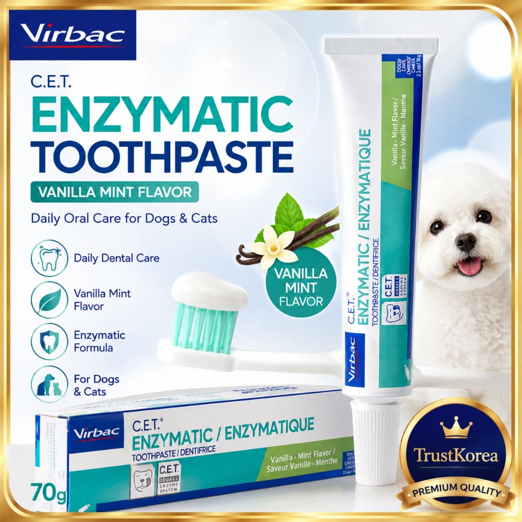 Virbac Cet Pasta De Dente Enzimática Baunilha Menta 70g Pet Oral Care Dog & Cat Dental