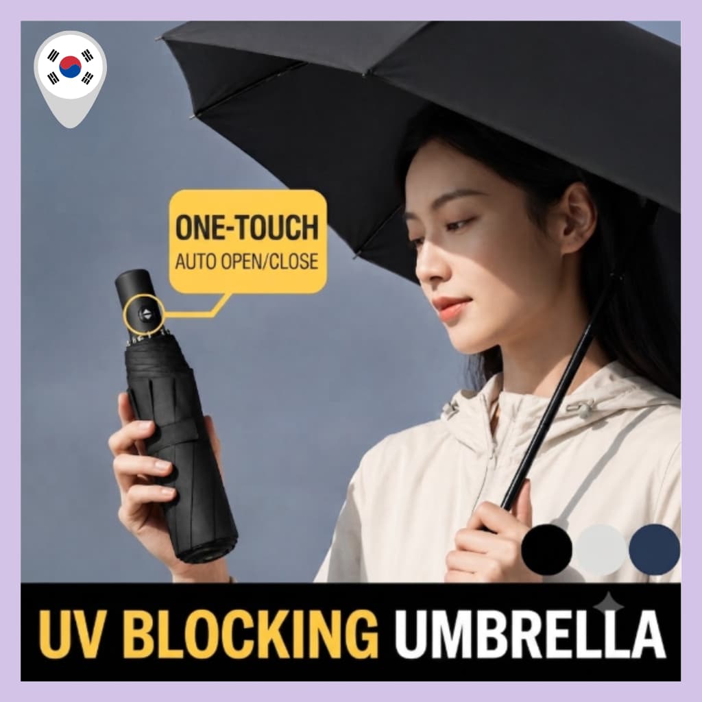 [EDIT] Guarda-Chuva Automático De 3 Dobras Com Proteção UV Sol Dobrável Leve E Compacto Para De Viagem