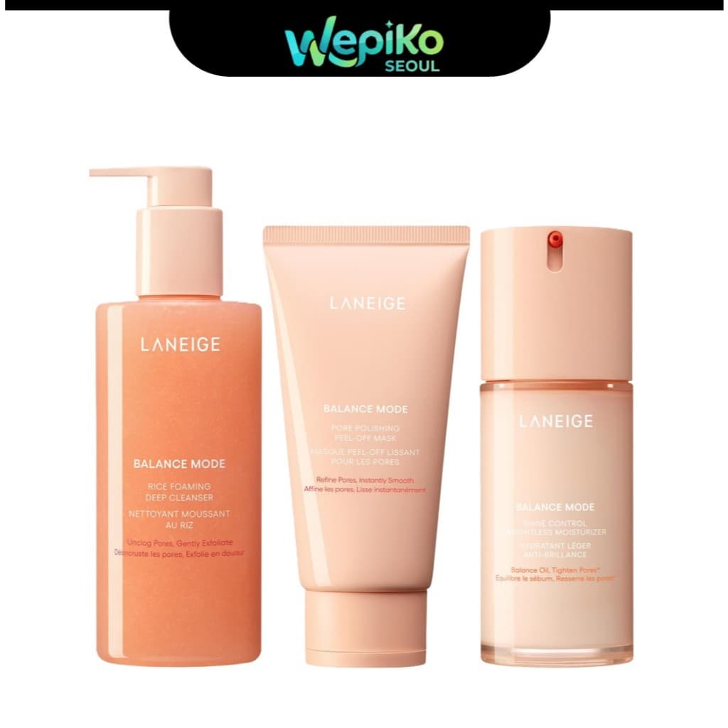 [LANEIGE] BALANCE MODE LINE (Hidratante 80ML , Limpador 250ML , Peel Of Mask 100ML) Pele Oleosa Merece Melhor