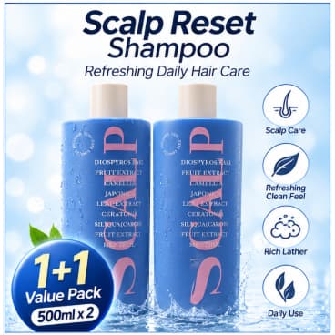 Shampoo Para Redefinição Do Couro Cabeludo 500ml x 2 Frascos Refrescantes Cabelos E 1 + 1 Pacote