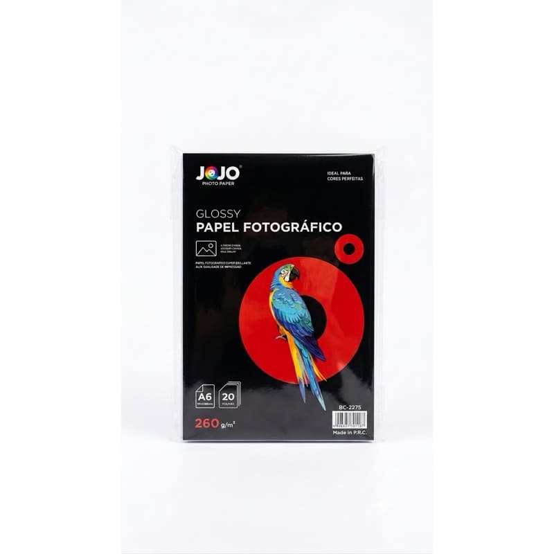 Kit Papel Fotográfico A6 10x15 260g Jojo Glossy Brilhante 20 a 100 Fls - Mimos e Tags⁠