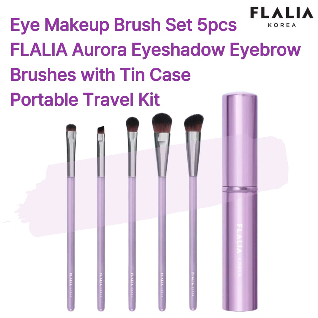 [FLALIA] Conjunto De Pincéis De Maquiagem Para Os Olhos 5 Peças Aurora Sombra Pincel De Sobrancelha Estojo De Lata Kit D