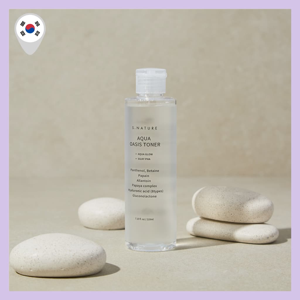 [S.NATURE] Aqua Oasis Toner 210ml-pH Baixo , Facial Hidratante , Esfoliante PHA , Fórmula Vegana , Calmante E Cuidados C