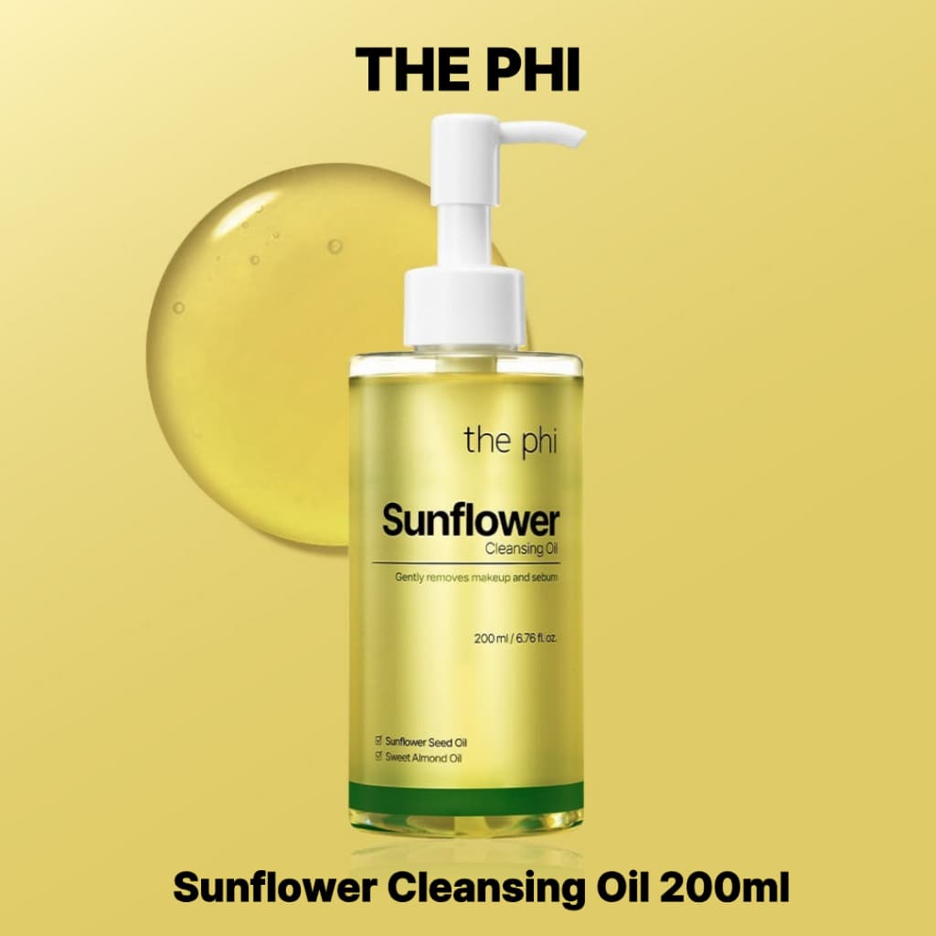 O Óleo De Limpeza De Girassol PHI 200ml | Removedor De Maquiagem Suave Cuidados Diários Com A Pele K-Beleza BusanPick