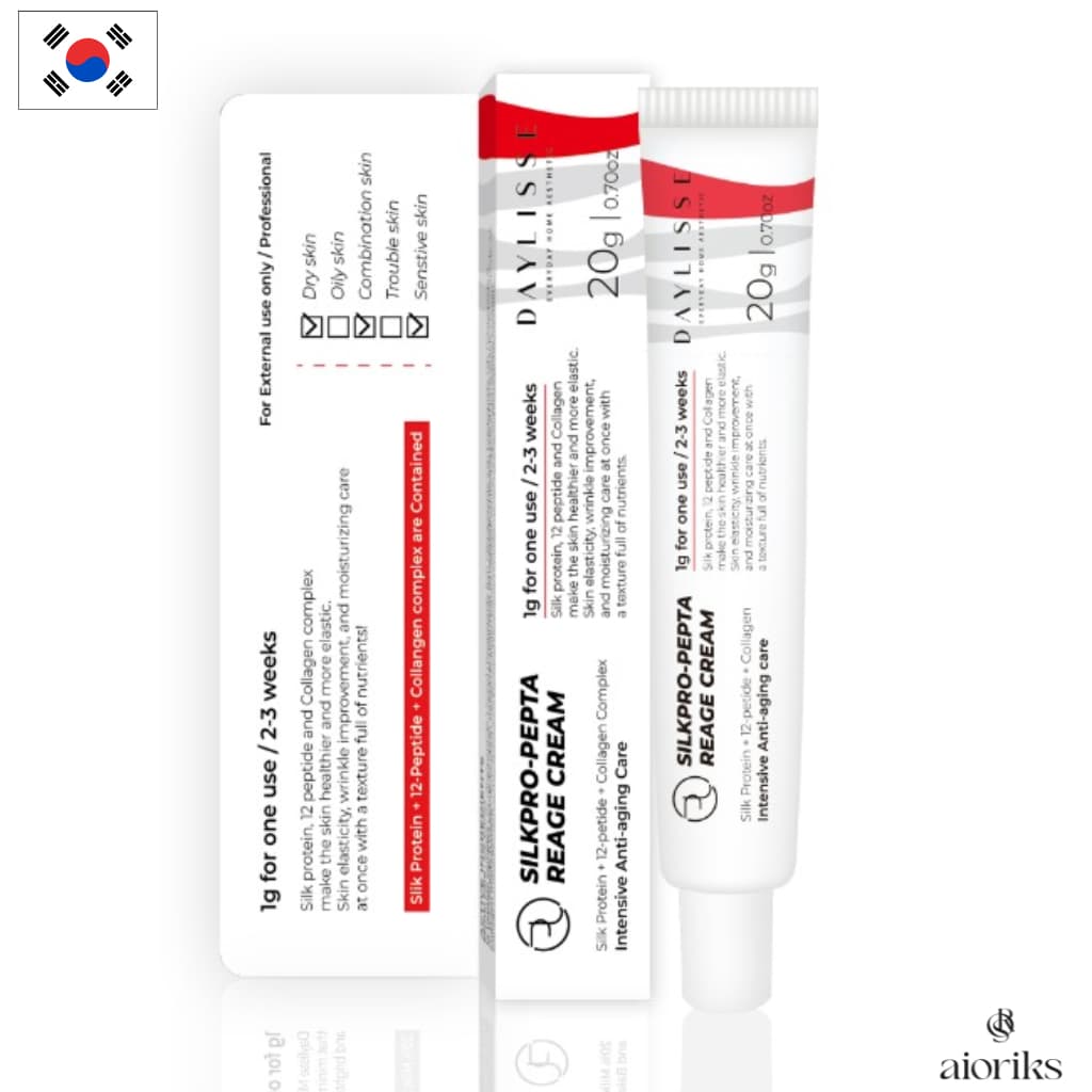 DAYLISSE Silk Pro-Pepta Re-Age Cream 20g | Creme Coreano com 12 Peptídeos, Colágeno e Proteína da Seda