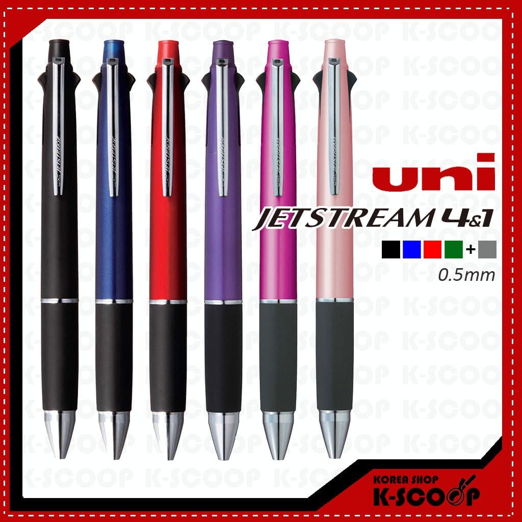Uni Jetstream 4 E 1 Multi Caneta 4 Cores Esferográfica 0.5mm + Lápis Mecânico 0.5mm MSXE5-1000-05