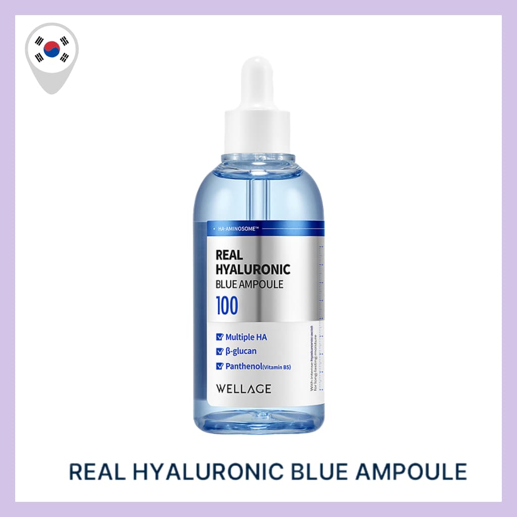 [WELLAGE] Ampola Azul Hialurônico Real 100ml-Hidratação Profunda , Soro De Ácido Puro Para Pele Orvosa , Cuidados Com A