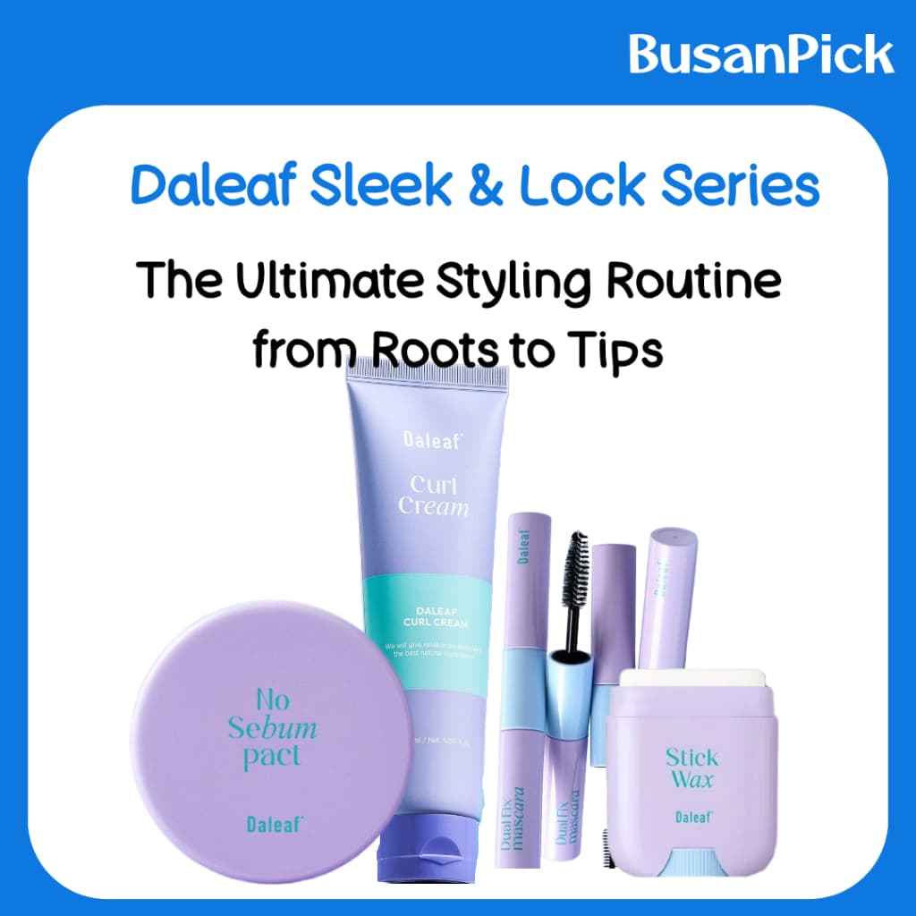 Série Capilar DALEAF Glam | Creme Curl/Fixador De Modelador/Máscara/Cera Pacto Cuidados Capilares Coreanos K-Beauty Busa