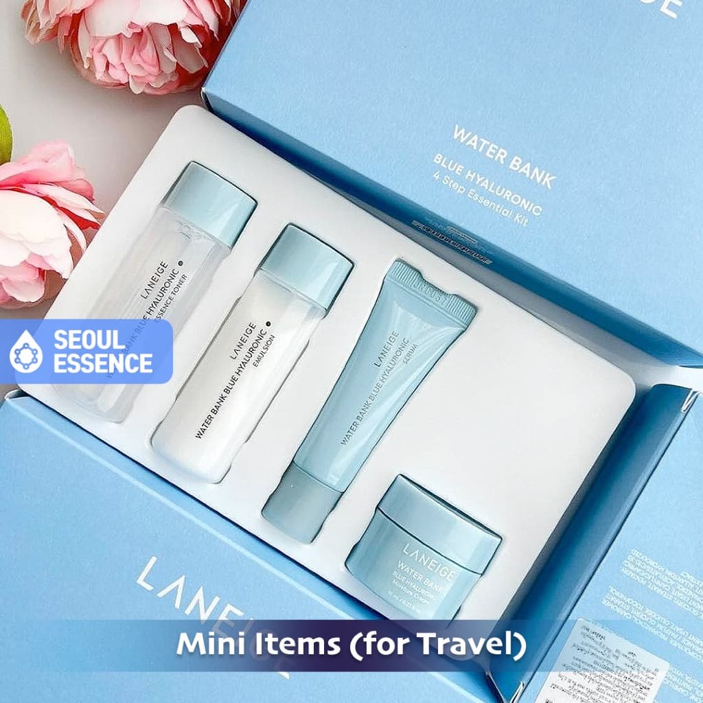 LANEIGE Water Bank Blue Hyaluronic Series Mini-Espuma De Limpeza/Óleo/Toner Essence/Emulsão/Creme/Soro Para Os Olhos