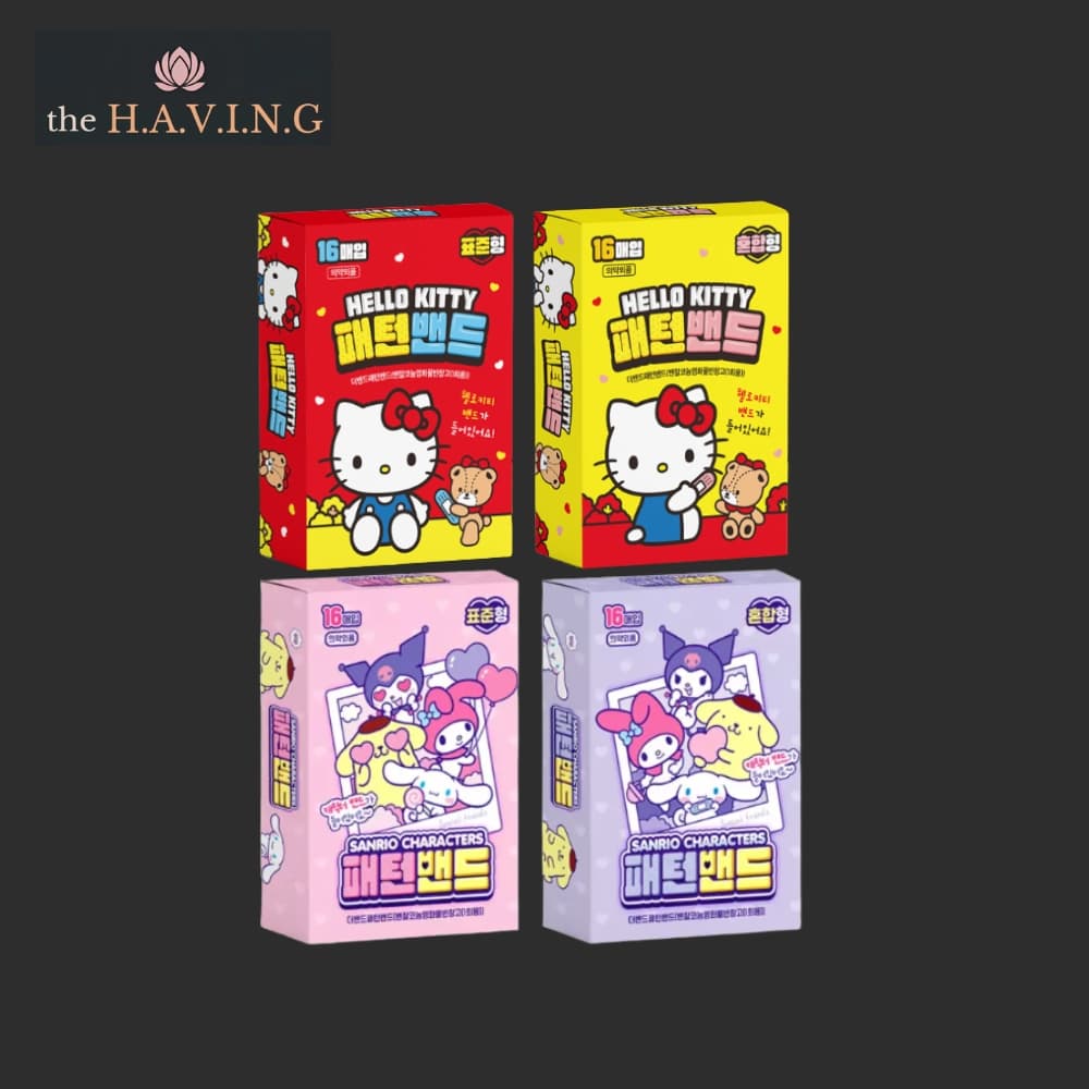 [sanrio] Gesso band-aid Padrão Infantil 16p_ (/mix) hello kitty Família