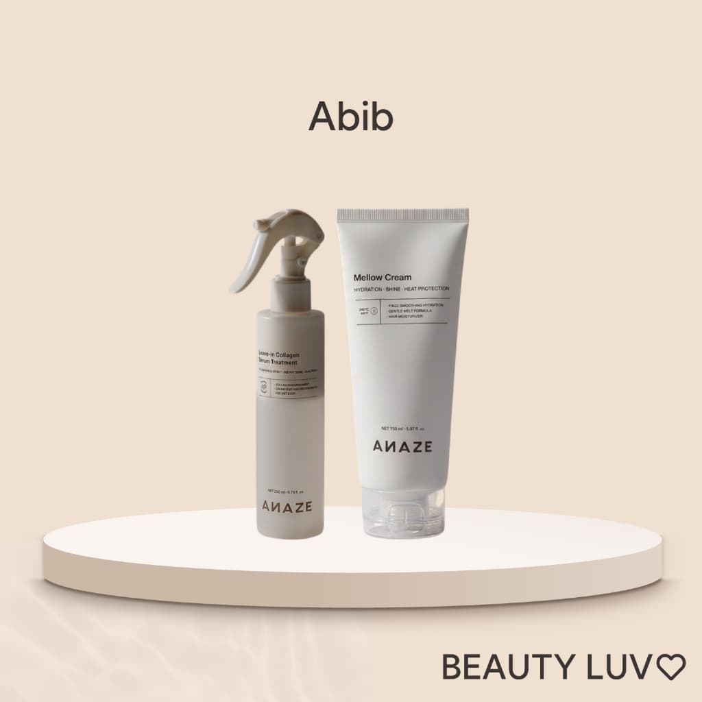 [ANAZE] Mellow Cream & Leave-in Collagen Serum Treatment / Hidratação, Controle de Frizz, Proteção Térmica