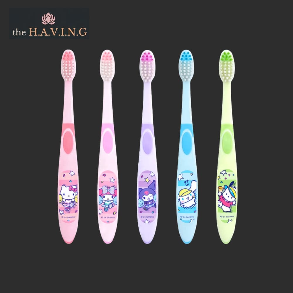 [SANRIO] Escovas De Dente Oral Care_3 Anos + Conjunto De 5 Unidades/hello kitty , Minha Melodia , kuromi , Canela
