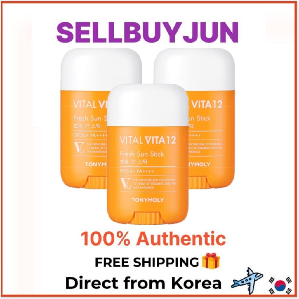 [Tonymoly] Vital Vita 12 Matte Sun Stick Fps50 + PA + Conjunto Trio 22g 3P | Controle De Sebo De Vitamina Com Proteção U