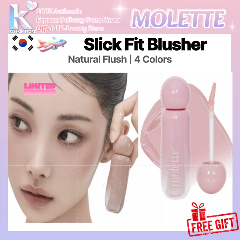 [Molette] MORET Slick Fit Blush Palette 4 Tons Silky Cheek Color 9g Enviado Da Coreia