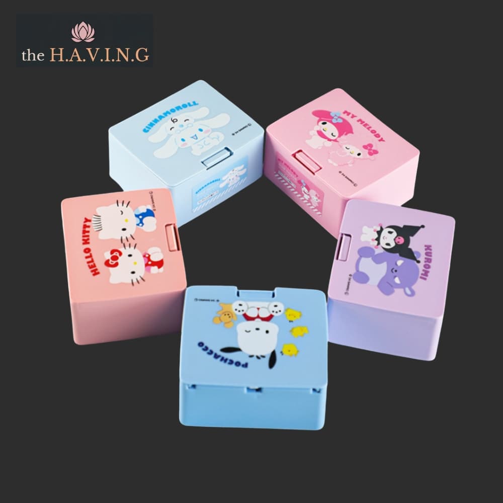 [SANRIO] Caixa De Armazenamento Com Abertura KR One Touch_recipiente De Acessórios_organizador Multifuncional_case