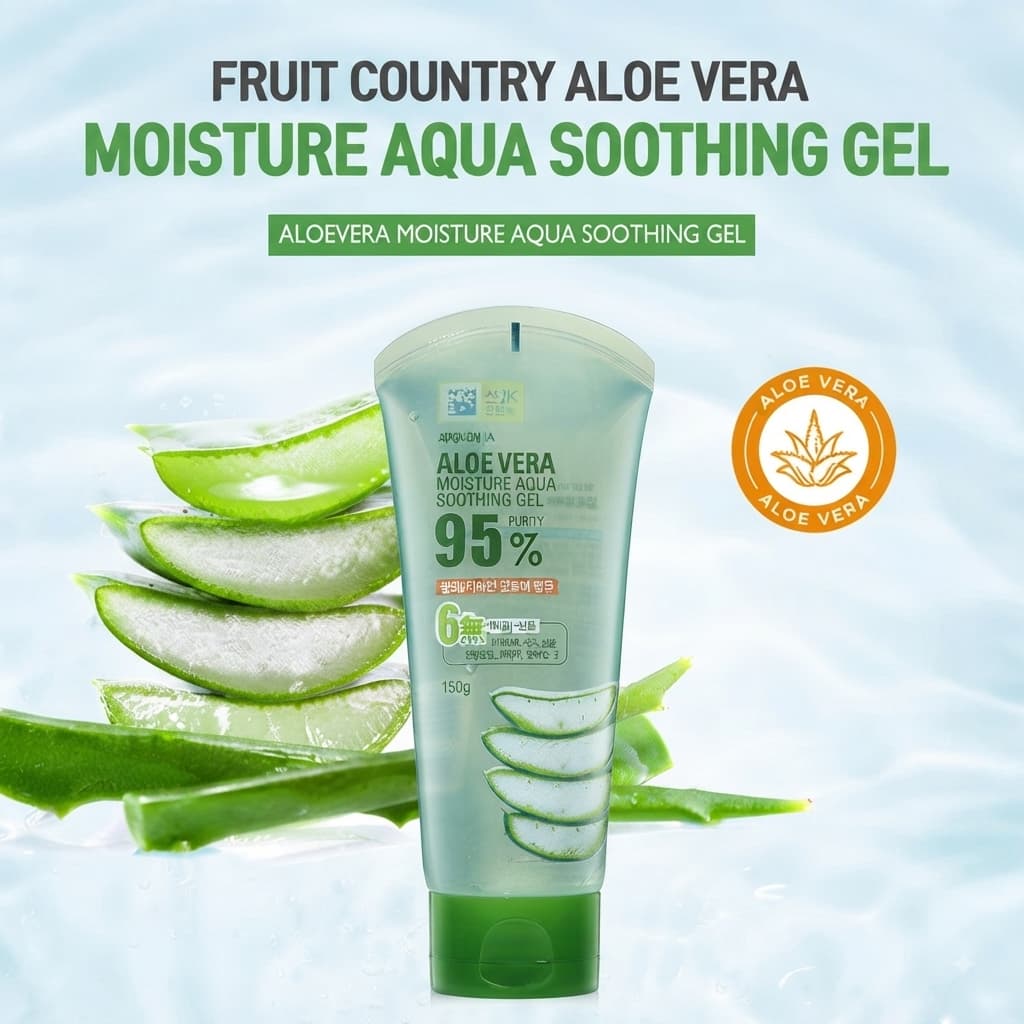 Fruit Country Aloe Vera Moisture Aqua Gel Calmante 150g-Cuidados Com A Pele Hidratante Refrescante Para Rosto E Corpo