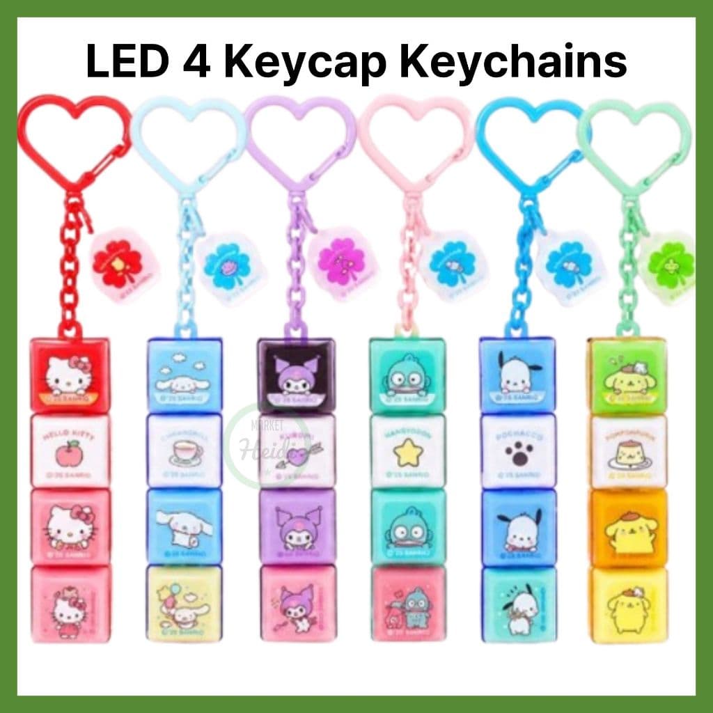[SANRIO] Caixa Cega De Chaveiros LED 4 Teclas | De Personagens Colecionáveis Acessórios Fofos Para Kawaii 6 Tipos