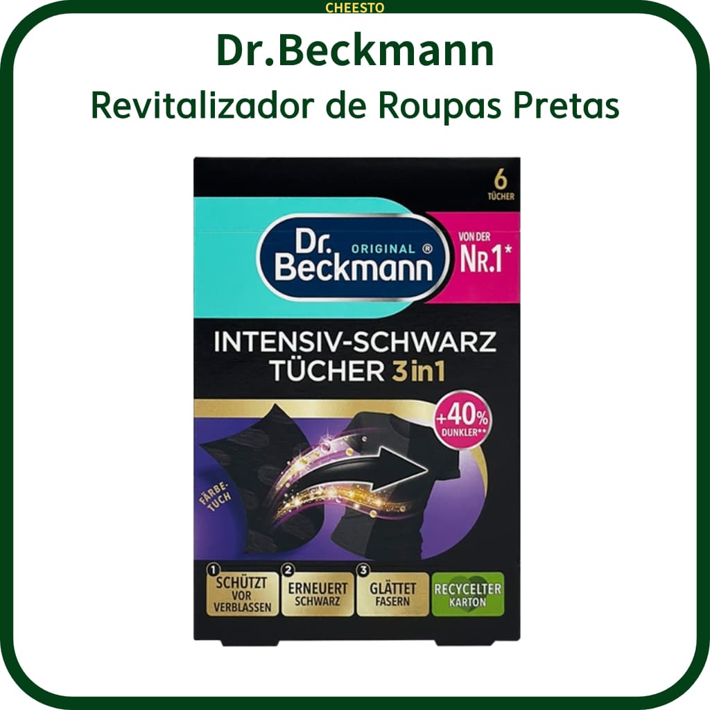 Revitalizador De Roupas Pretas Do Dr . Beckmann – Lençóis Para Roupa Suja 3 Em 1 , Proteção E Atualização , 8 Folhas
